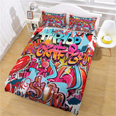 2025 NEW Cafe Hip Hop Street Graffiti Bedding Set Quilt Cover Without Filler