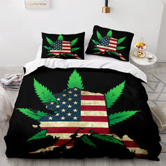 2026 NEW 420 weed plant 3 Piece Bedding Sets Quilt Cover Without Filler