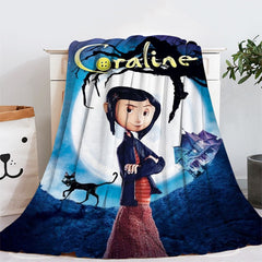 Coraline and the Secret Door 3D Printed Plush Blanket Flannel Fleece Throw