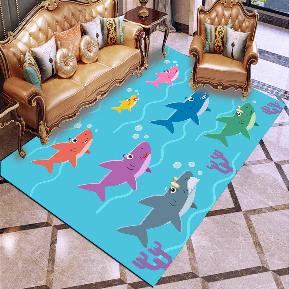 Baby Shark Rug, Baby Shark Sticker Printing Floor Mat Carpet, Cute