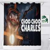 Choo Choo Charles Shower Curtain Waterproof Bath Curtains Bathroom Decor With Hooks