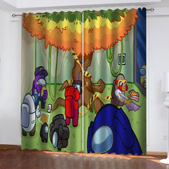 2026 NEW Among Us Curtains Blackout Window Treatments Drapes for Room Decoration