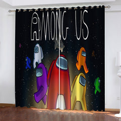 2026 NEW Among Us Curtains Blackout Window Treatments Drapes for Room Decoration