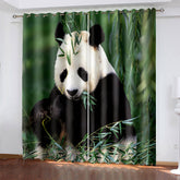 2026 NEW Animal Panda Curtains Pattern Blackout Window Drapes