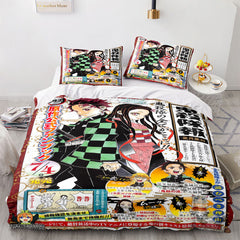 2026 NEW Anime Demon Slayer Cosplay Bedding Set Quilt Cover Without Filler