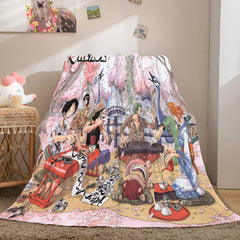2025 NEW Anime ONE PIECE Cosplay Soft Flannel Fleece Throw Blanket Bedding Sets