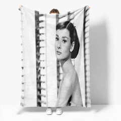 2025 NEW Audrey Hepburn Flannel Throw Blanket Micro Fleece Plush Covers Blanket