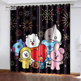 2025 NEW BT21 Cartoon Pattern Curtains Blackout Window Drapes