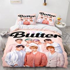 2025 NEW BTS Butter Cosplay Bedding Sets Soft Quilt Covers Without Filler