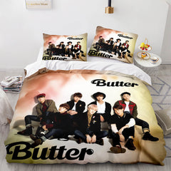 2025 NEW BTS Butter Cosplay Bedding Sets Soft Quilt Covers Without Filler