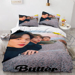 2025 NEW BTS Butter Cosplay Soft Bedding Set Quilt Cover Without Filler
