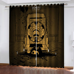 2025 NEW Bendy and the ink machine Curtains Blackout Window Treatments Drapes