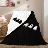 2025 NEW Black and White Flannel Fleece Throw Cosplay Blanket