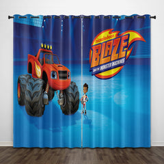 2025 NEW Blaze and the Monster Machines Curtains Pattern Blackout Window Drapes