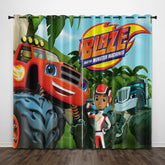 2026 NEW Blaze and the Monster Machines Curtains Pattern Blackout Window Drapes