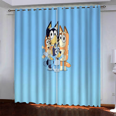2025 NEW Blue Heeler Bingo Curtains Blackout Window Drapes Room Decoration