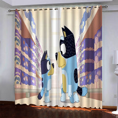 2025 NEW Blue Heeler Bingo Curtains Blackout Window Drapes Room Decoration