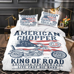 2026 NEW Caferacer Motorcycle Bedding Set Quilt Cover Without Filler