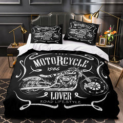 2026 NEW Caferacer Motorcycle Bedding Set Quilt Cover Without Filler