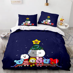 2025 NEW Cartoon BT21 BTS Bedding Set Quilt Duvet Cover Bedding Sets