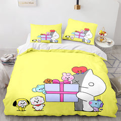 2025 NEW Cartoon BT21 Bedding Set Throw Quilt Duvet Cover Bedding Sets