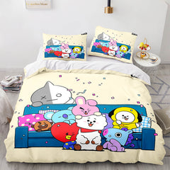 2025 NEW Cartoon BT21 Bedding Set Throw Quilt Duvet Cover Bedding Sets