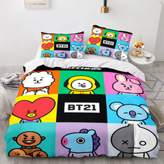 2025 NEW Cartoon BT21 Bedding Set Throw Quilt Duvet Covers Bedding Sets
