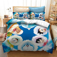 2026 NEW Cartoon Doraemon Cosplay Bedding Set Quilt Covers Room Decoration