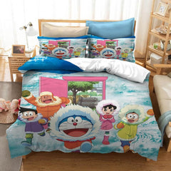 2026 NEW Cartoon Doraemon Cosplay Bedding Set Quilt Covers Room Decoration
