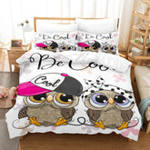 2026 NEW Cartoon Hand Painted Owl Bedding Sets Quilt Cover Without Filler