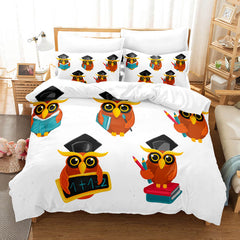 2025 NEW Cartoon Owl Bedding Sets Kids Birthday Quilt Cover Without Filler