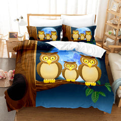 2025 NEW Cartoon Owl Girls Birthday Bedding Sets Quilt Cover Without Filler