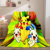 2025 NEW Cartoon Pikachu Pattern Blanket Flannel Throw Room Decoration