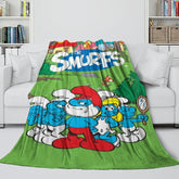 2025 NEW Cartoon Smurfs Blanket Flannel Throw Room Decoration