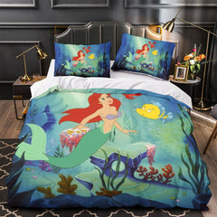 2026 NEW Cartoon The Little Mermaid Ariel Bedding Set Quilt Duvet Cover Without Filler