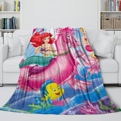 2026 NEW Cartoon The Little Mermaid Blanket Flannel Fleece Throw Room Decoration