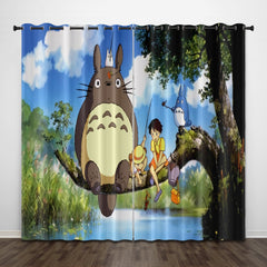 2025 NEW Cartoon Tonari no Totoro Curtains Pattern Blackout Window Drapes