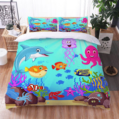 2025 NEW Cartoon Undersea World Bedding Set Quilt Cover Without Filler