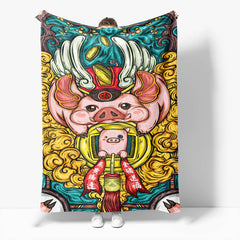 2026 NEW Chinese National Tide Elements Flannel Fleece Throw Blanket