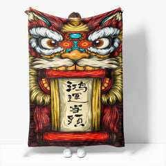 2026 NEW Chinese National Tide Elements Flannel Fleece Throw Blanket
