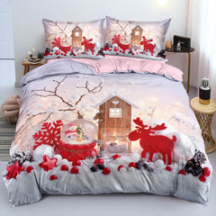 2025 NEW Christmas Bedding Set Duvet Cover Pillowcases Quilt Bed Linen Textiles