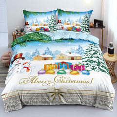 2025 NEW Christmas Bedding Set Duvet Cover Pillowcases Quilt Bed Linen Textiles