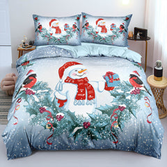 2025 NEW Christmas Snowman Pattern Bedding Sets Quilt Cover Without Filler