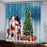 2025 NEW Christmas Tree Pattern Curtains Blackout Window Drapes