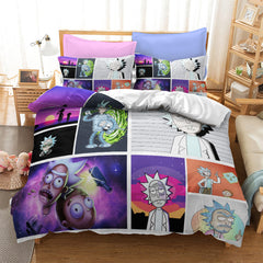 2025 NEW Comedy Rick and Morty Bedding Sets Pattern Quilt Cover Without Filler