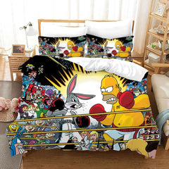 2025 NEW Comedy The Simpsons Bedding Sets Pattern Quilt Cover Without Filler