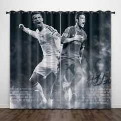 2025 NEW Cristiano Ronaldo CR7 Curtains Pattern Blackout Window Drapes