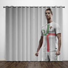 2025 NEW Cristiano Ronaldo CR7 Curtains Pattern Blackout Window Drapes