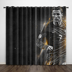 2025 NEW Cristiano Ronaldo CR7 Curtains Pattern Blackout Window Drapes
