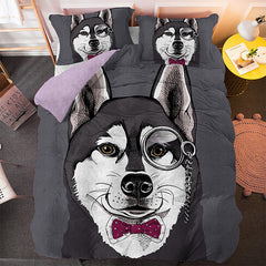 2025 NEW Cute Dog Cartoon Pug Bedding Set Quilt Covers Room Decoration